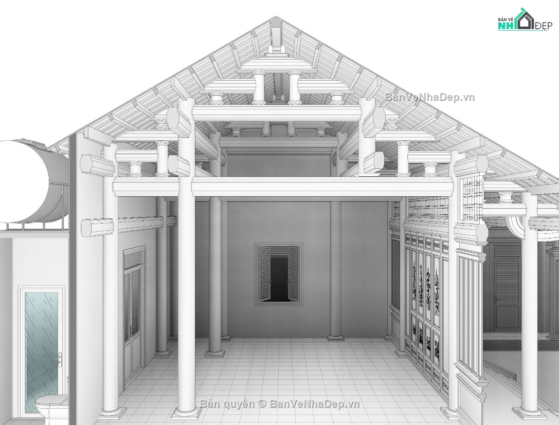 revit nhà đẹp cổ,revit nhà gỗ,revit nhà thờ họ,revit nhà thờ,file revit nhà thờ họ,file revit nhà đẹp