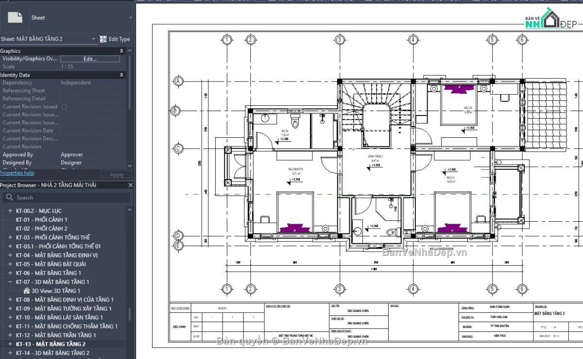 revit mẫu biệt thự,revit biệt thự mái thái,revit biệt thự đẹp,file revit biệt thự,revit mái thái