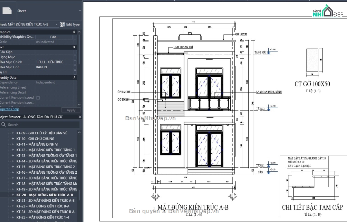 mẫu revit nhà phố,file revit nhà phố,revit nhà phố đẹp,thiết kế revit nhà phố,revit nhà dân