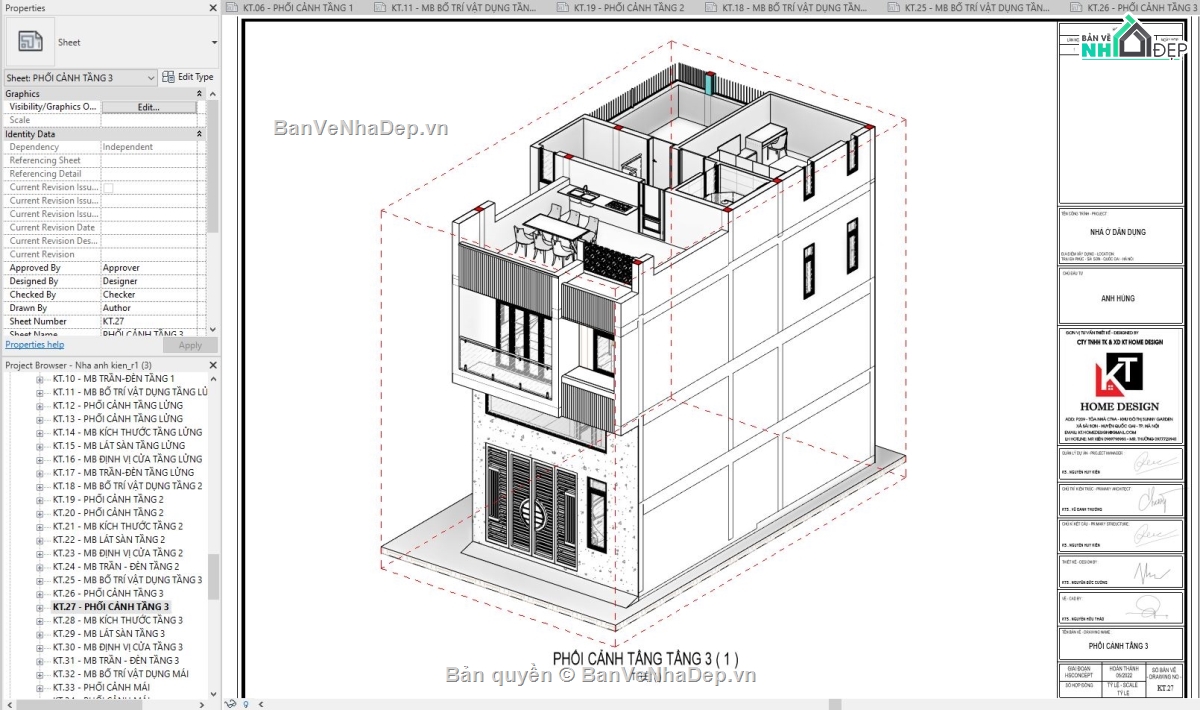 nhà phố 3 tầng revit,revit mẫu nhà phố,revit nhà phố,file revit mẫu,thiết kế revit nhà phố,revit