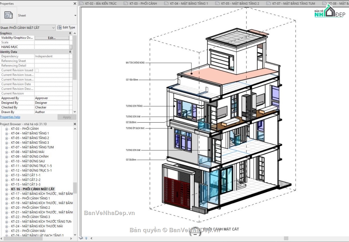Mẫu revit nhà phố,file revit nhà phố,revit nhà phố,thiết kế revit nhà phố,mẫu revit đẹp,revit nhà phố đẹp