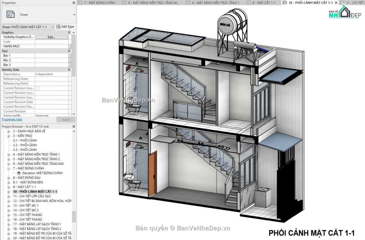 revit nhà phố,revit nhà phố 2 tầng,revit nhà đẹp,file revit mẫu nhà phố,Mẫu revit nhà phố,revit