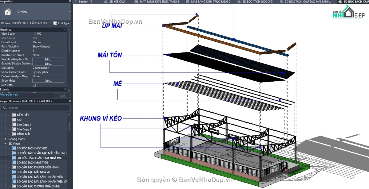 revit nhà xưởng,nhà xưởng revit,nhà xưởng công nghiệp,file revit nhà máy,file revit nhà xưởng