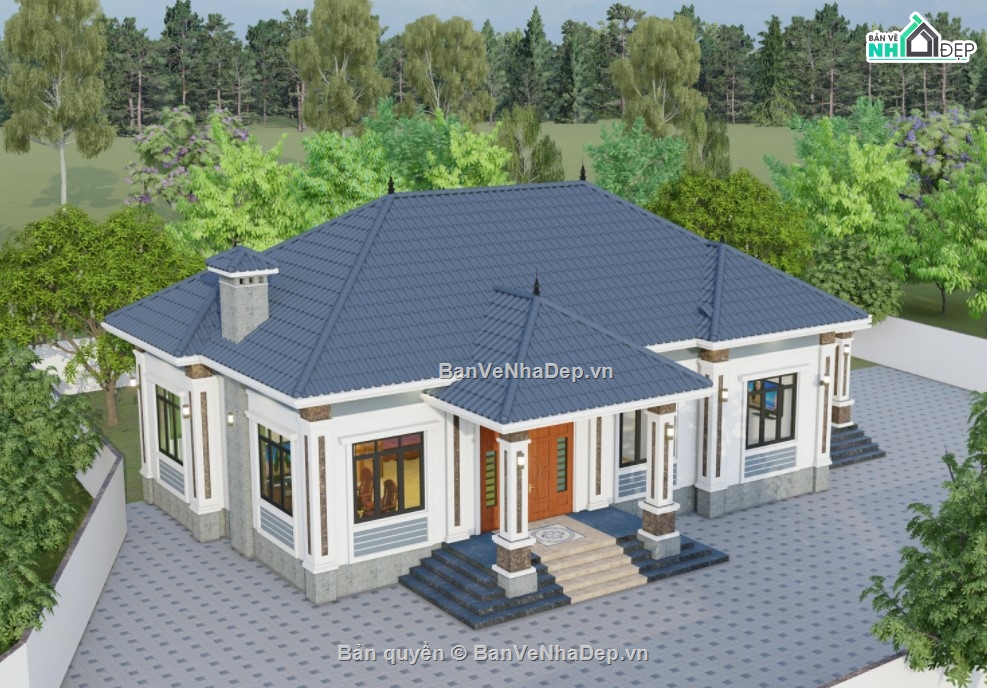 revit nhà vườn,revit nhà cấp 4,revit nhà 1 tầng,revit nhà dân,revit nhà đẹp