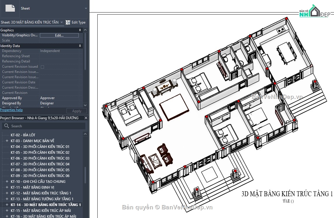 revit nhà vườn,revit nhà cấp 4,revit nhà 1 tầng,revit nhà dân,revit nhà đẹp