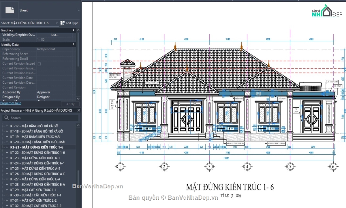 revit nhà vườn,revit nhà cấp 4,revit nhà 1 tầng,revit nhà dân,revit nhà đẹp
