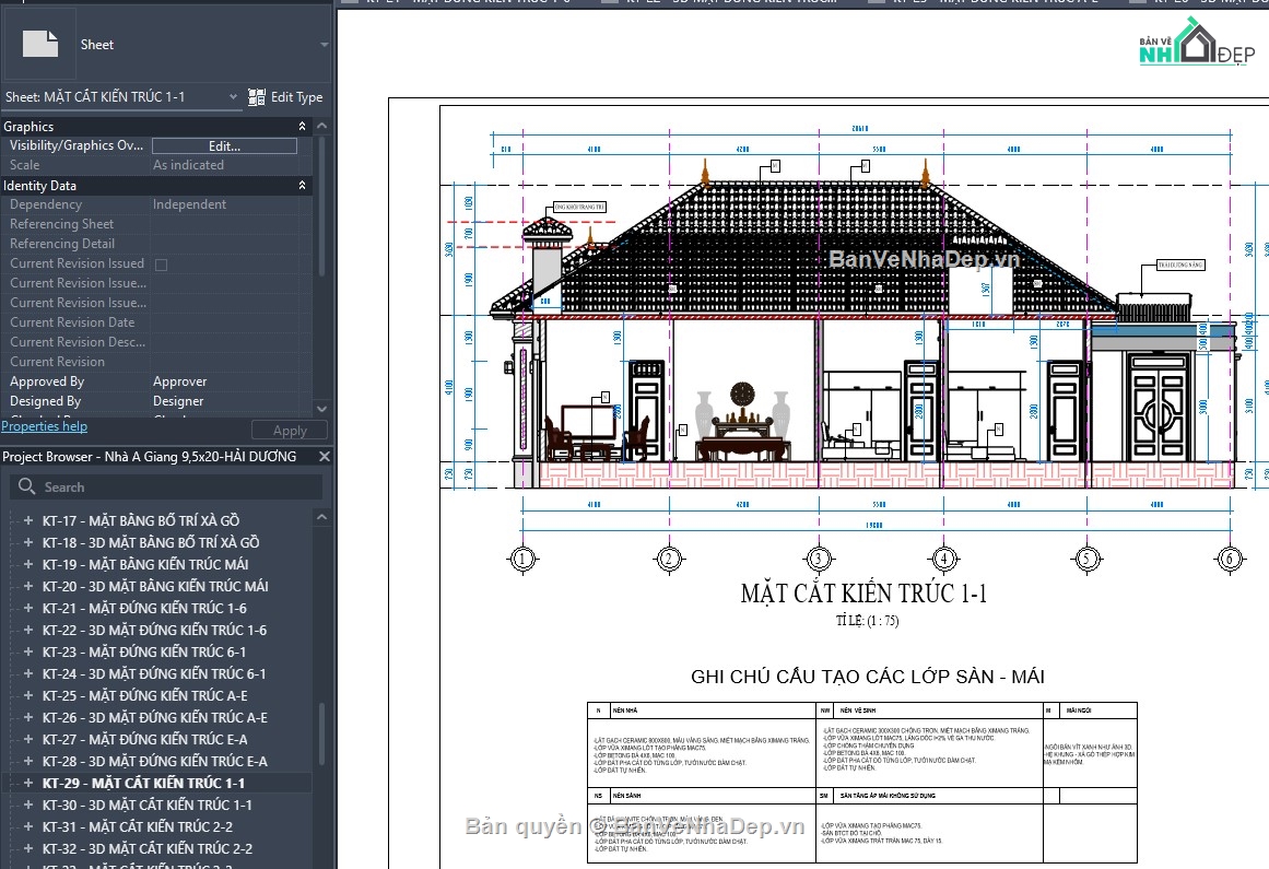 revit nhà vườn,revit nhà cấp 4,revit nhà 1 tầng,revit nhà dân,revit nhà đẹp