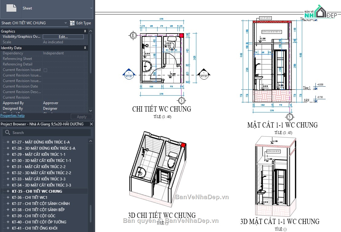 revit nhà vườn,revit nhà cấp 4,revit nhà 1 tầng,revit nhà dân,revit nhà đẹp