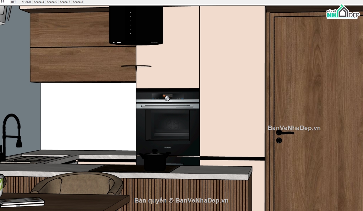 mẫu sketchup phòng ngủ,mẫu sketchup bếp,Model phòng ngủ,Model đèn ngủ,Model SU phòng ngủ,phòng bếp