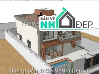 su biệt thự,sketchup biệt thự,su biệt thự 2 tầng