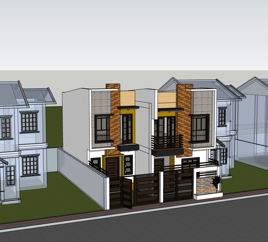 biệt thự 2 tầng,su biệt thự,sketchup biệt thự