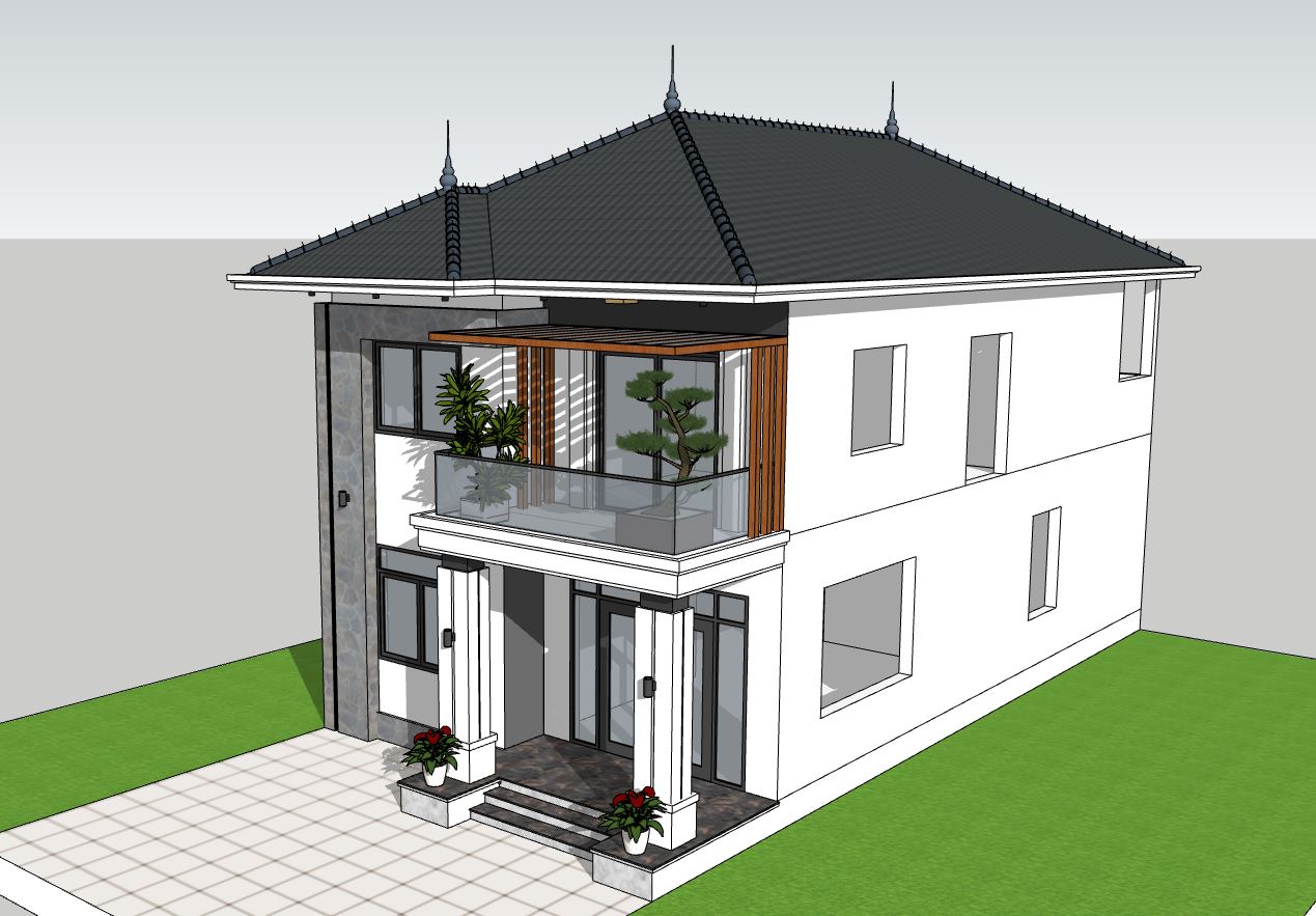 biệt thự mái nhật 2 tầng,nhà đẹp 8x15m,thiết kế biệt thự vườn hiện đại