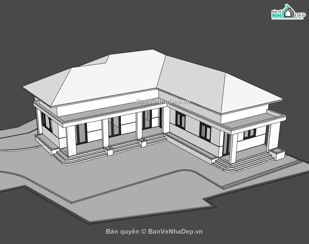 nhà cấp 4,su nhà cấp 4,sketchup nhà cấp 4