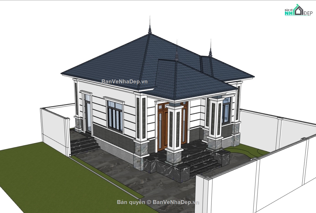 nhà cấp 4,su nhà cấp 4,sketchup nhà cấp 4