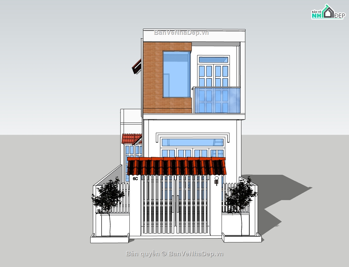 su nhà phố,sketchup nhà phố,su nhà phố 2 tầng