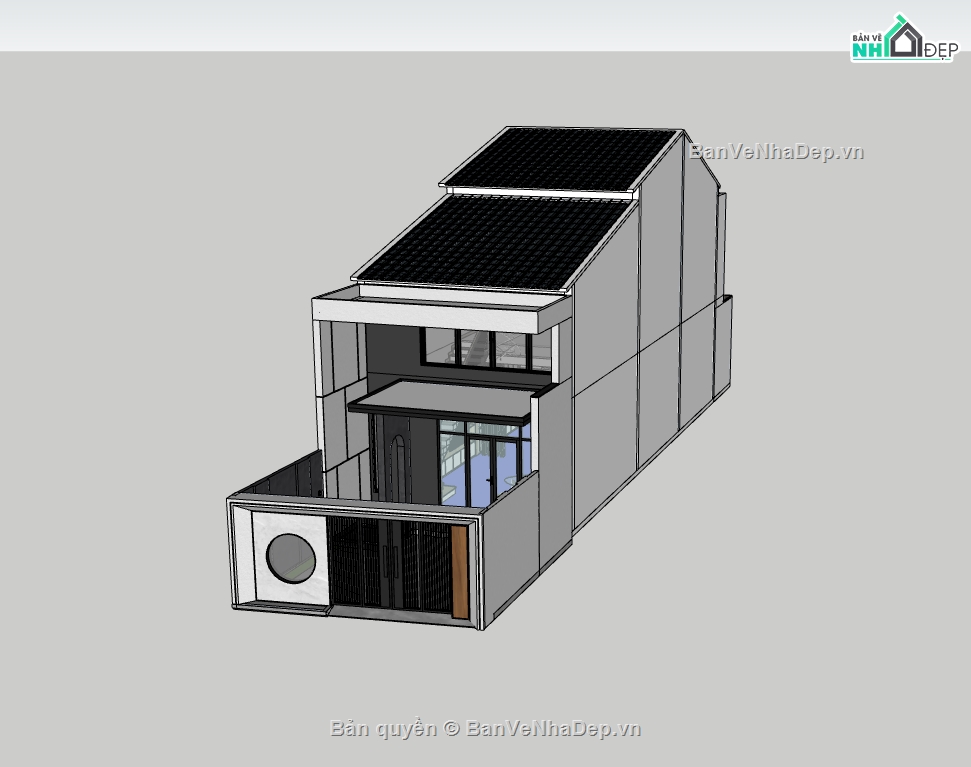 su nhà phố,sketchup nhà phố,su nhà phố 2 tầng