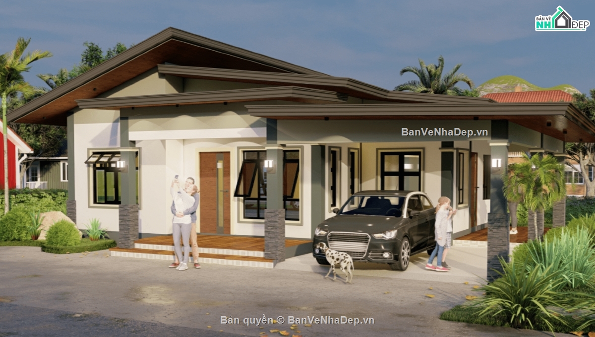 su nhà 1 tầng,sketchup nhà 1 tầng,nhà 1 tầng