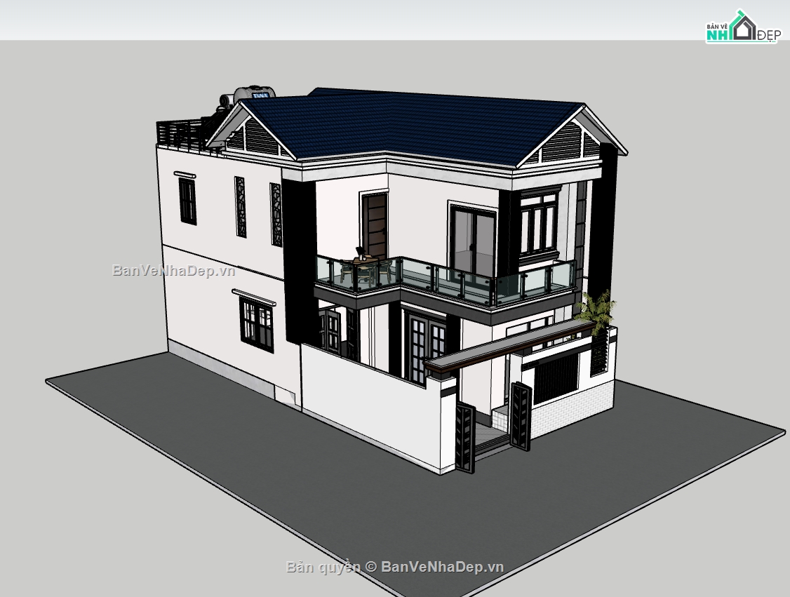 nhà phố 3 tầng,su nhà phố,sketchup nhà phố,su nhà phố 3 tầng