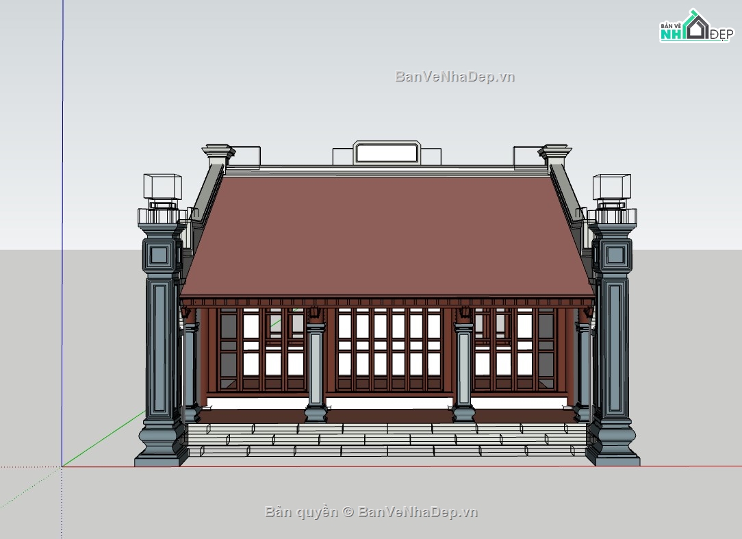 thiết kế nhà thờ,thiết kế nhà thờ sketchup,sketchup nhà thờ,thiết kế mẫu nhà thờ