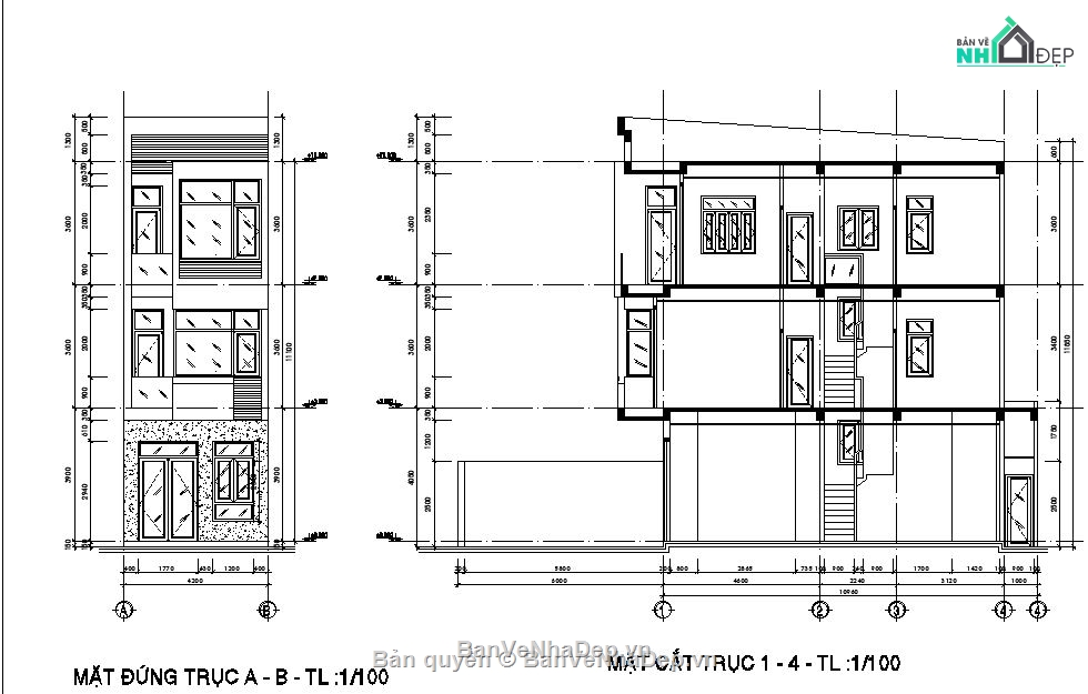 Mẫu nhà phố 3 tầng,Bản vẽ nhà phố 3 tầng,File cad nhà phố 3 tầng,Hồ sơ nhà phố 3 tầng,bản vẽ nhà phố 3 tầng 4.2x11.29m