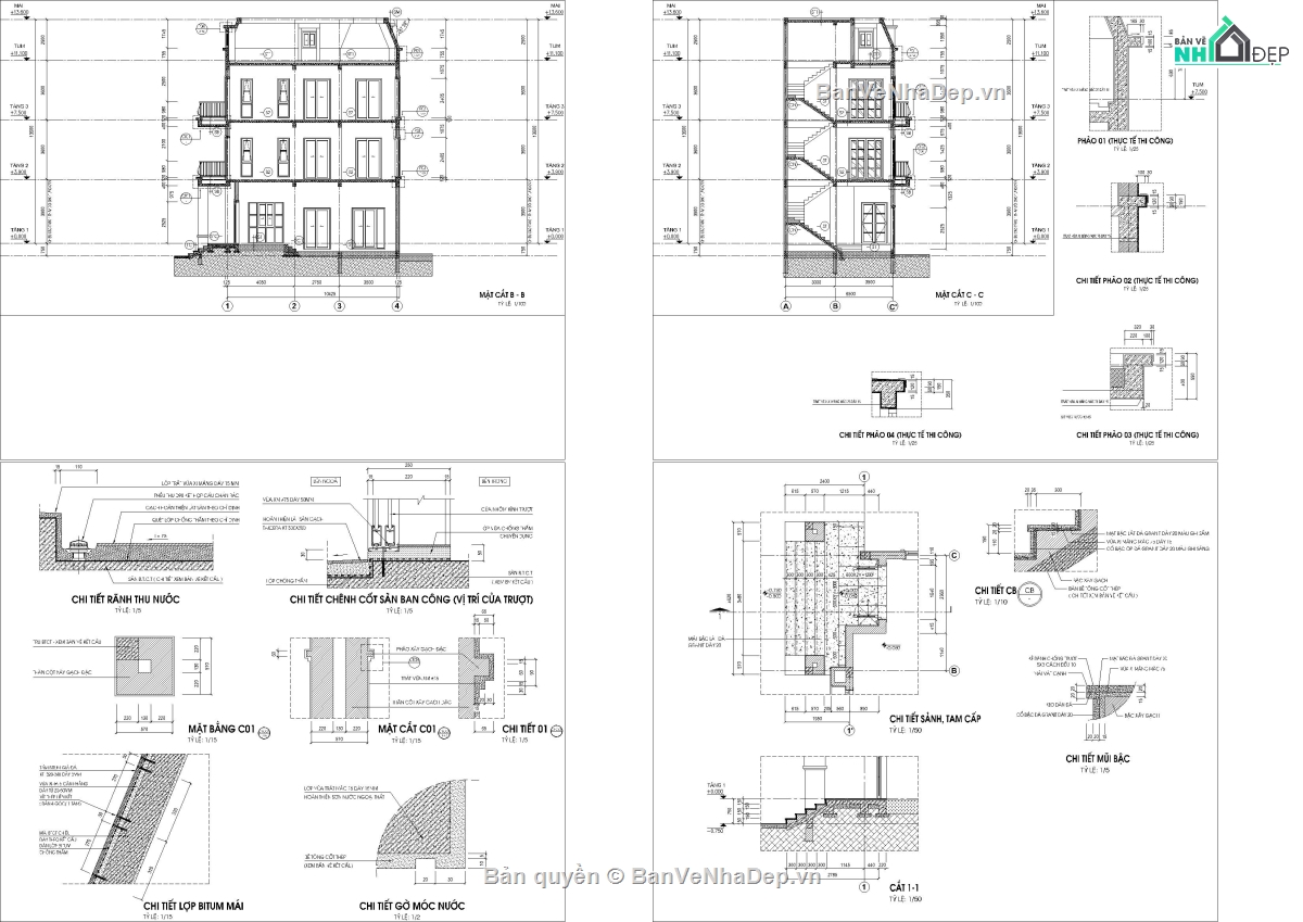 biệt thự tân cổ điển,Bản vẽ kiến trúc biệt thự,Mẫu biệt thự đẹp,Bản vẽ thiết kế biệt thự,biệt thự song lập,Bản vẽ biệt thự đẹp