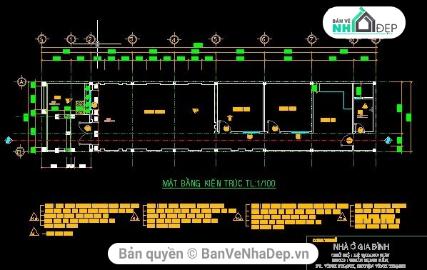 Bản vẽ nhà cấp 4 kích thước 6X16.9M,nhà cấp 4,nhà phố kích thước 4 x 5m