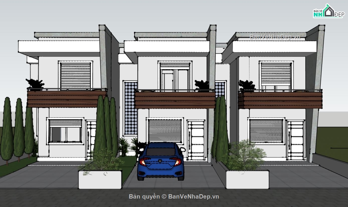 thiết kế nhà 2 tầng,model su nhà 2 tầng,nhà phố 2 tầng,file su nhà phố 2 tầng