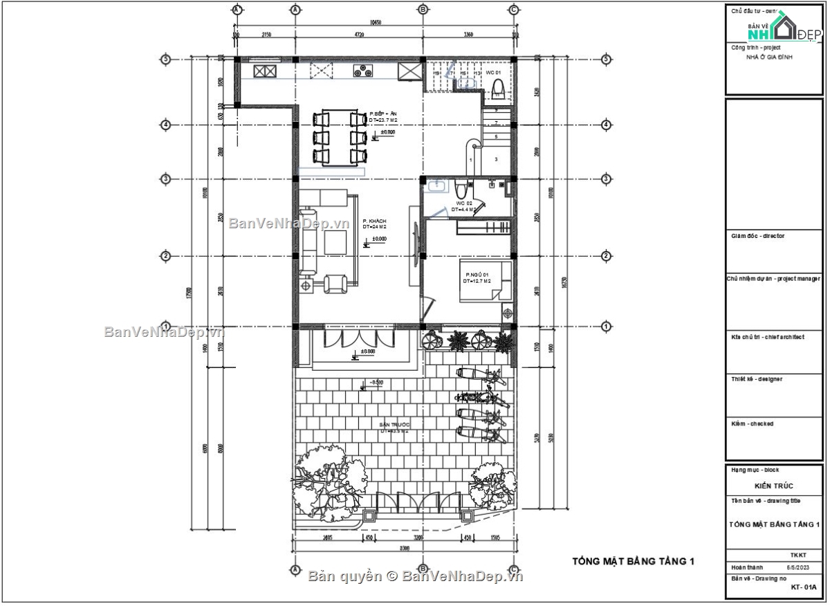 kiến trúc nhà phố 3 tầng,mẫu nhà phố 3 tầng,nhà phố kết hợp nhà thờ họ