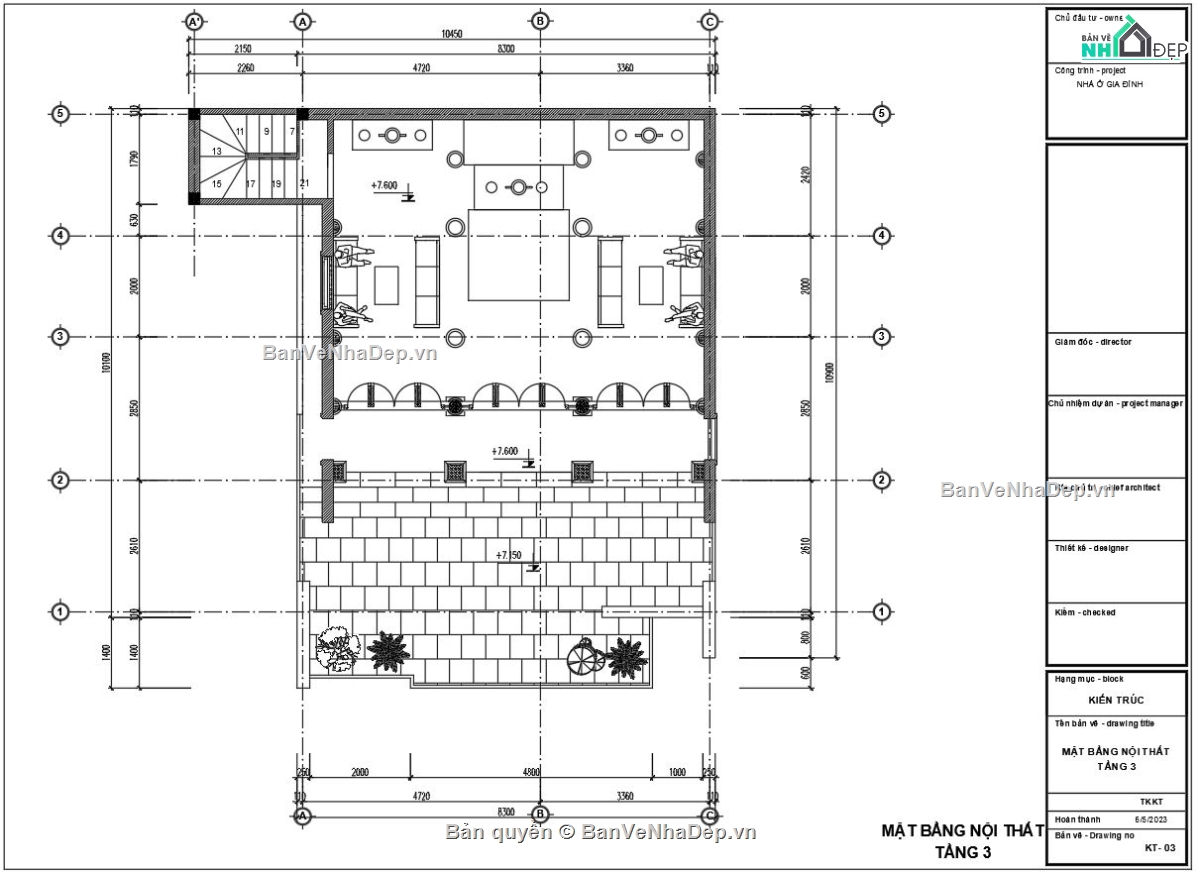 kiến trúc nhà phố 3 tầng,mẫu nhà phố 3 tầng,nhà phố kết hợp nhà thờ họ