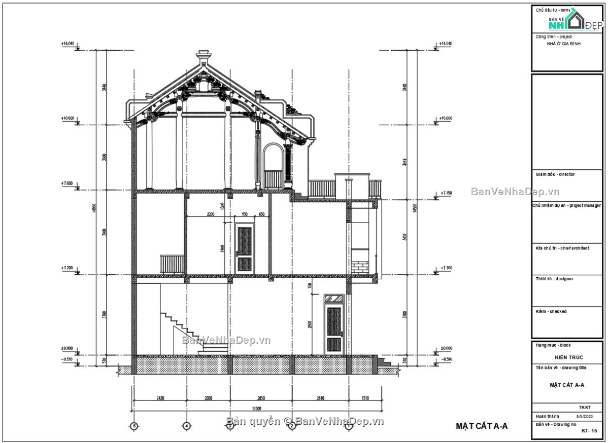 kiến trúc nhà phố 3 tầng,mẫu nhà phố 3 tầng,nhà phố kết hợp nhà thờ họ