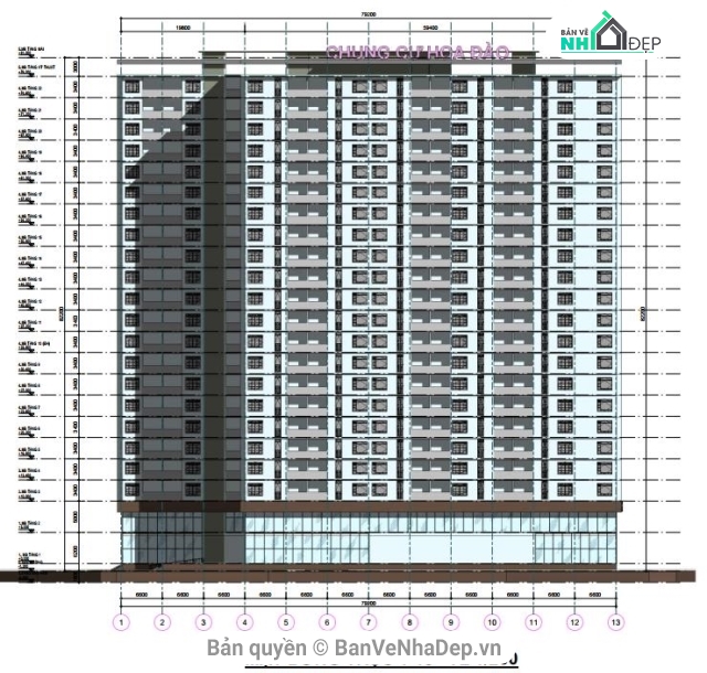 thiết kế chung cư,Chung cư 23 tầng,thiết kế sơ bộ chung cư,revit thiết kế chung cư 23 tầng,chung cư