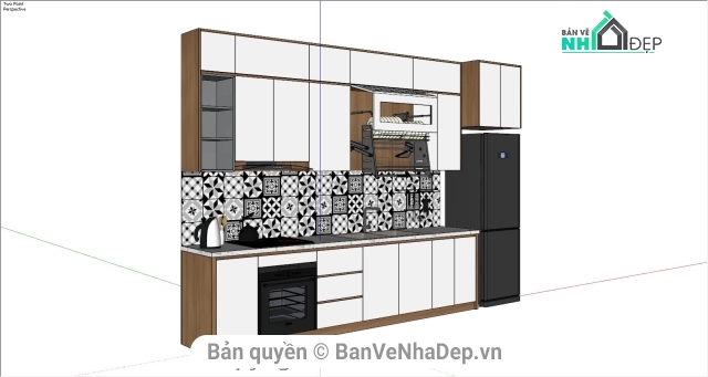 file sketchup tủ bếp,model sketchup tủ bếp,thiết kế tủ bếp,sketchup tủ bếp,su nội thất bếp phòng ăn