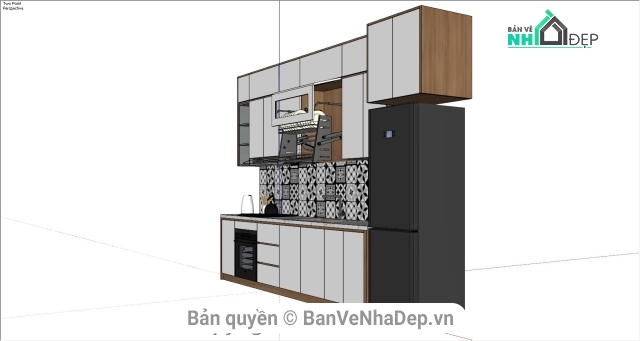 file sketchup tủ bếp,model sketchup tủ bếp,thiết kế tủ bếp,sketchup tủ bếp,su nội thất bếp phòng ăn
