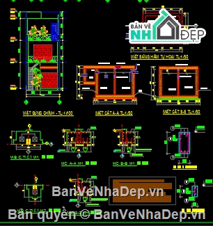 bản vẽ cad,bản vẽ cad nhà phố,bản vẽ xin phép,bản vẽ nhà phố  5x17.1m