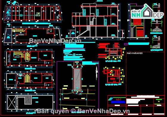 bản vẽ cad,bản vẽ cad nhà phố,bản vẽ xin phép,bản vẽ nhà phố  5x17.1m