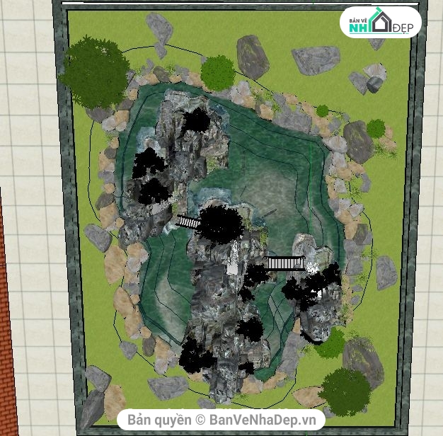 Sketchup tổng hợp mẫu thiết kế cảnh quan sân vườn đẹp