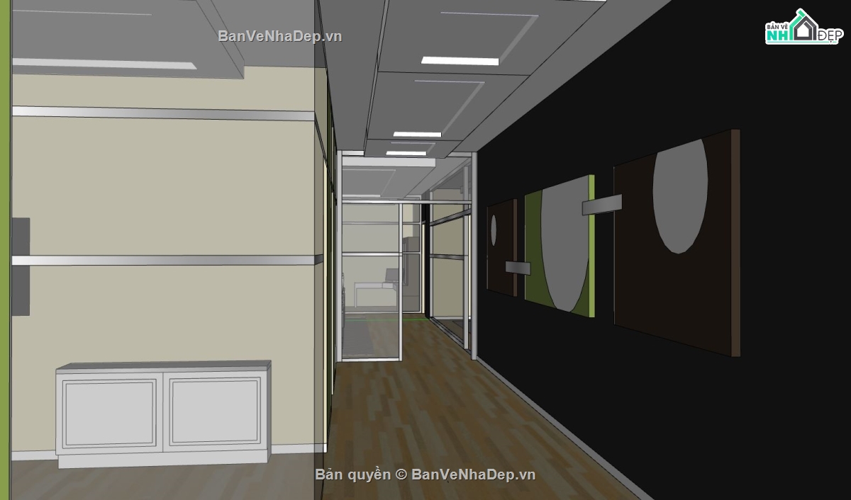 thiết kế văn phòng,thiết kế phòng ăn sketchup,dựng 3d văn phòng sketchup