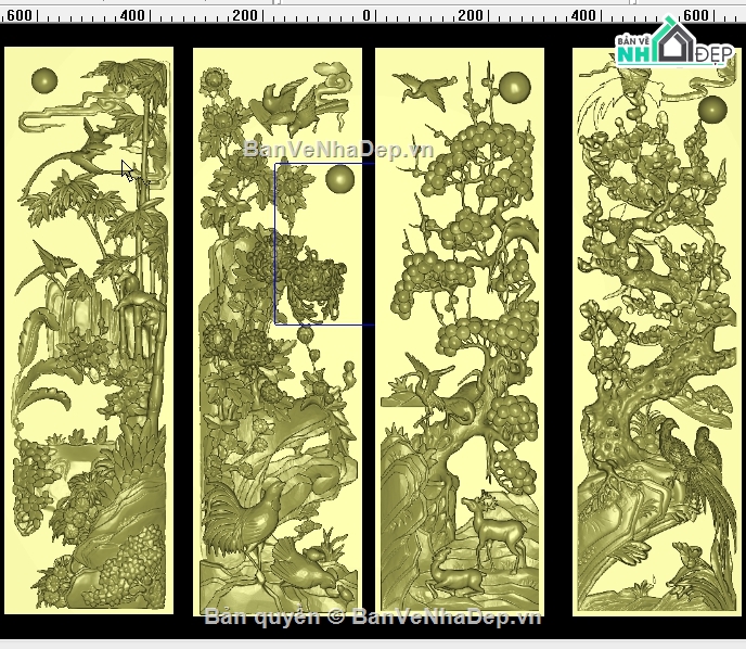 tứ quý cnc,tranh tứ quý cnc đẹp,file cnc tranh tứ quý