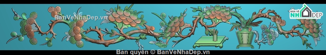 Mẫu tứ quý,tùng trúc cúc mai,tứ quý ngang