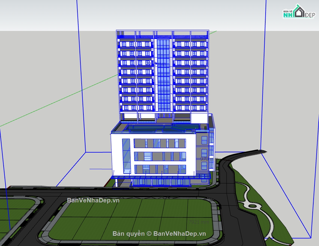 file su  chung cu 11 tầng,model 3d  chung cu 11 tầng,3d chung cu 11 tầng,sketchup chung cu 11 tầng