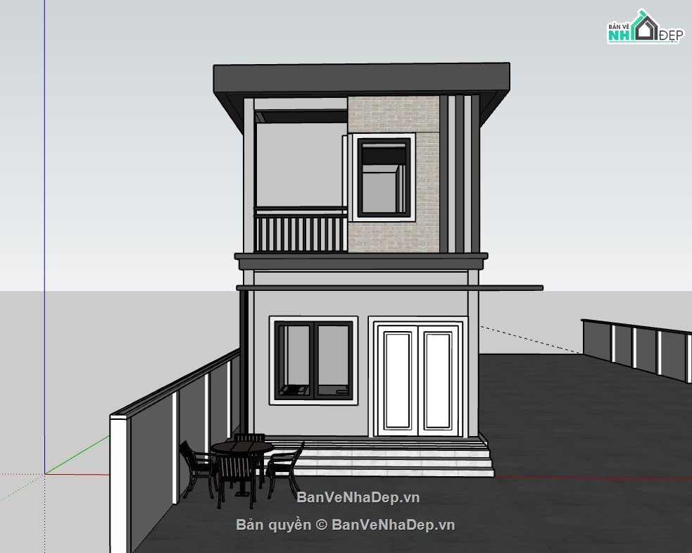 nhà phố 2 tầng,su nhà phố,su nhà phố 2 tầng,sketchup nhà phố