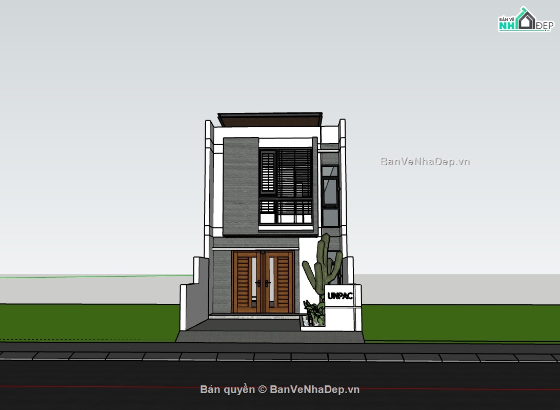 nhà phố 3 tầng,su nhà phố,sketchup nhà phố,su nhà phố 2 tầng