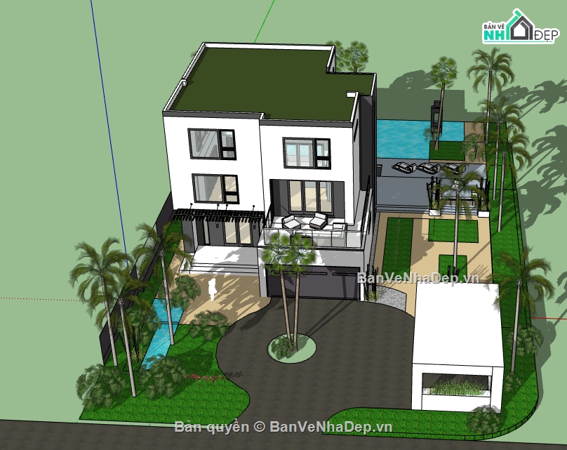 sketchup nhà phố,model 3d nhà phố,model su nhà phố,file su nhà phố,file 3d nhà phố