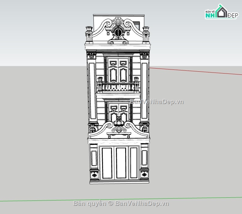 nhà phố 3 tầng,su nhà phố,sketchup nhà phố,sketchup nhà phố 3 tầng,su nhà phố 3 tầng