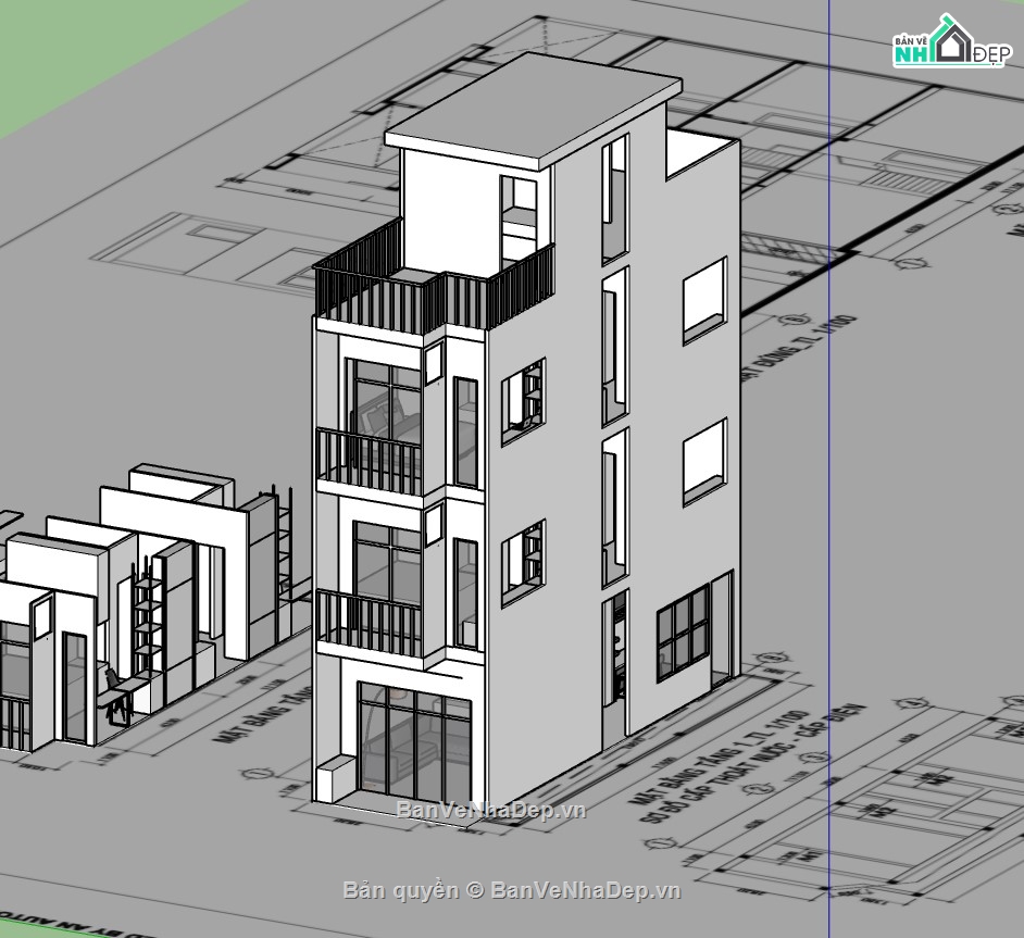 su nhà phố,sketchup nhà phố,nhà phố 4 tầng,sketchup nhà phố 4 tầng,su nhà phố 4 tầng