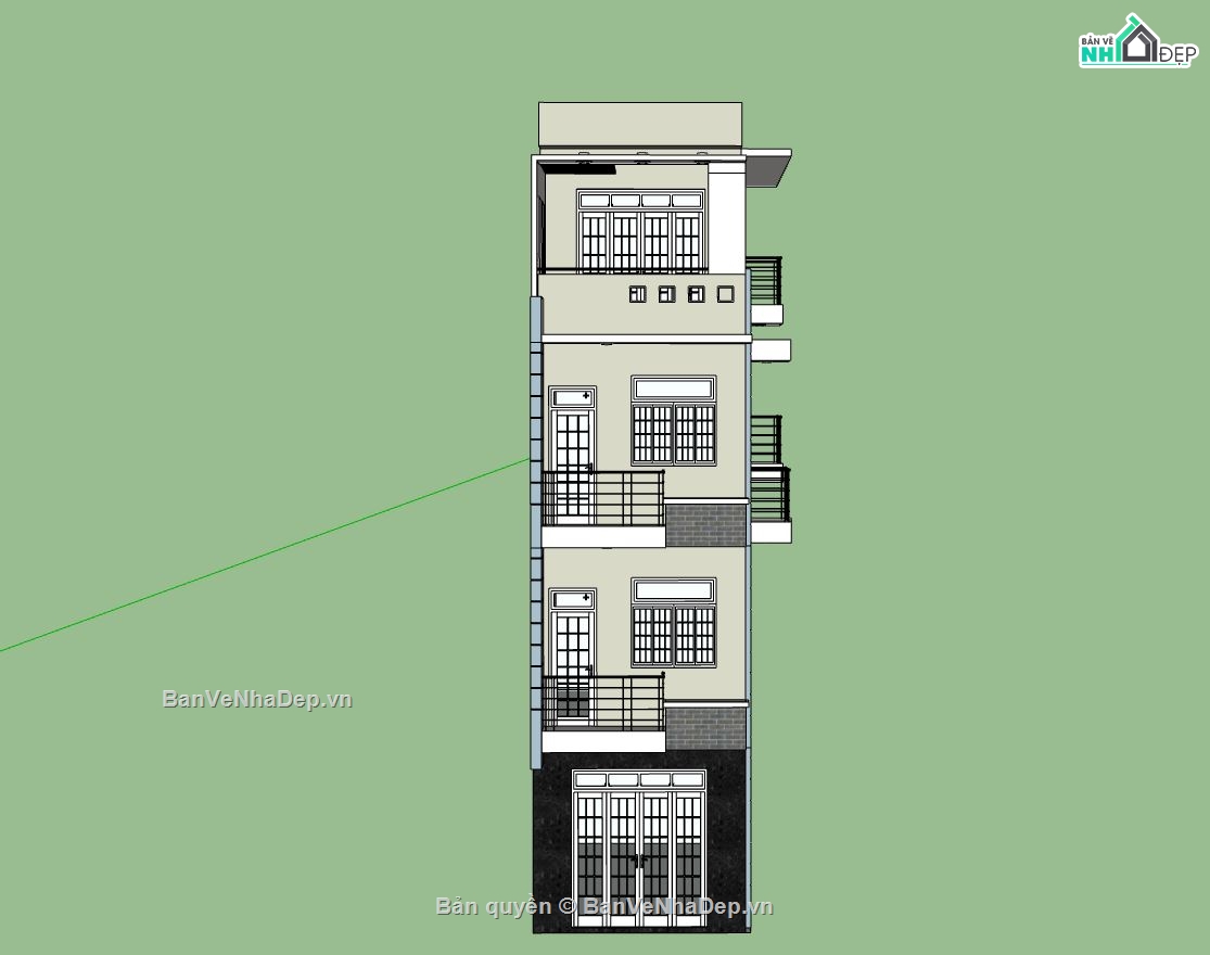 nhà 4 tầng,model su nhà phố 4 tầng,thiết kế nhà phố 4 tầng,mẫu su nhà phố hiện đại