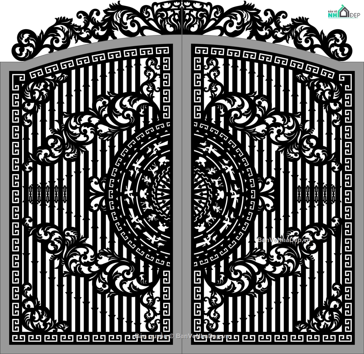File cổng 2 cánh cnc,cổng dxf,cổng cnc