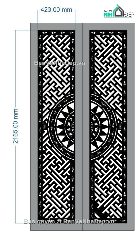 cổng trống đồng cnc,File cổng 2 cánh cnc,cổng trống đồng