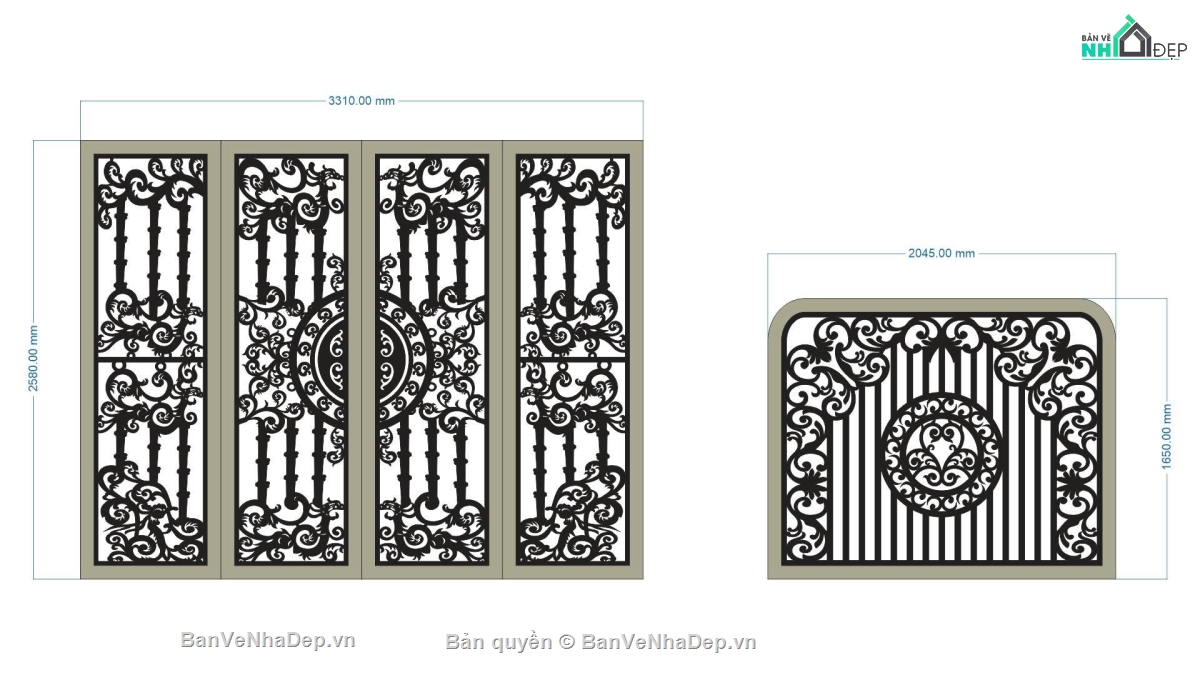 File cổng 2 cánh cnc,cổng phụ cnc,cn cổng 2 cánh