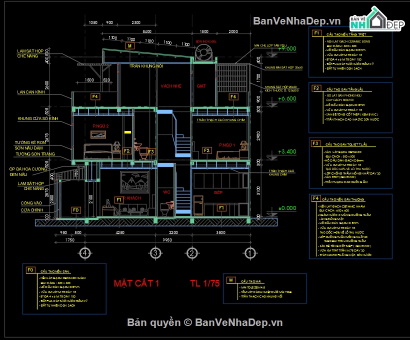 nhà 3 tầng kt 3.2x10m,thiết kế nhà phố nhỏ,file cad nhà ở 3 tầng